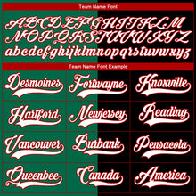 Load image into Gallery viewer, Custom Black Red Kelly Green-White Split Fashion Hockey Lace Neck Jersey