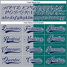 Laden Sie das Bild in den Galerie-Viewer, Custom Teal Navy Gray-White Split Fashion Hockey Lace Neck Jersey