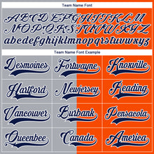 Laden Sie das Bild in den Galerie-Viewer, Custom Orange Navy Gray-White Split Fashion Hockey Lace Neck Jersey