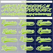 Charger l'image dans la galerie, Custom Navy Neon Green Gray-White Split Fashion Hockey Lace Neck Jersey