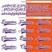 Charger l'image dans la galerie, Custom Orange Purple-White Split Fashion Hockey Lace Neck Jersey