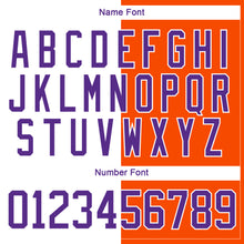 Charger l'image dans la galerie, Custom Orange Purple-White Split Fashion Hockey Lace Neck Jersey