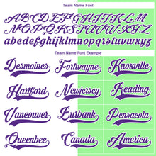 Laden Sie das Bild in den Galerie-Viewer, Custom Pea Green Purple-White Split Fashion Hockey Lace Neck Jersey