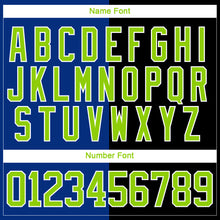 Laden Sie das Bild in den Galerie-Viewer, Custom Black Neon Green Royal-White Split Fashion Hockey Lace Neck Jersey