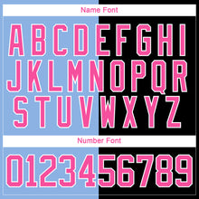 Laden Sie das Bild in den Galerie-Viewer, Custom Black Pink Light Blue-White Split Fashion Hockey Lace Neck Jersey