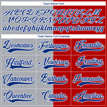 Load image into Gallery viewer, Custom Red Royal Gray-White Split Fashion Hockey Lace Neck Jersey