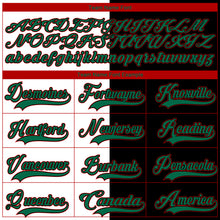 Charger l'image dans la galerie, Custom Black Kelly Green White-Red Split Fashion Hockey Lace Neck Jersey