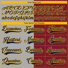 Charger l'image dans la galerie, Custom Crimson Navy Gray-Gold Split Fashion Hockey Lace Neck Jersey