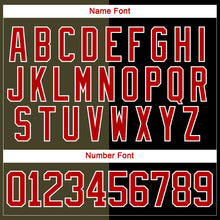 Charger l'image dans la galerie, Custom Black Red Olive-White Split Fashion Hockey Lace Neck Jersey