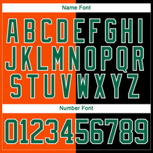 Charger l'image dans la galerie, Custom Black Kelly Green Orange-White Split Fashion Hockey Lace Neck Jersey