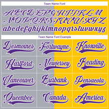 Charger l'image dans la galerie, Custom Yellow Purple Gray-White Split Fashion Hockey Lace Neck Jersey
