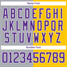 Charger l'image dans la galerie, Custom Yellow Purple Gray-White Split Fashion Hockey Lace Neck Jersey