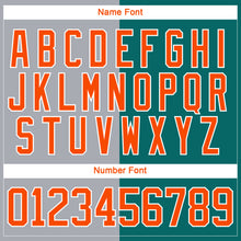 Charger l'image dans la galerie, Custom Teal Orange Gray-White Split Fashion Hockey Lace Neck Jersey