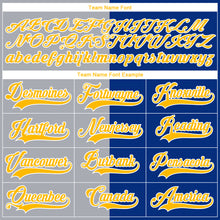 Загрузить изображение в средство просмотра галереи, Custom Royal Gold Gray-White Split Fashion Hockey Lace Neck Jersey