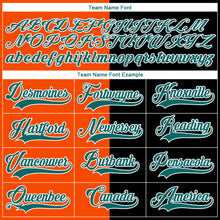 Charger l'image dans la galerie, Custom Black Teal Orange-White Split Fashion Hockey Lace Neck Jersey