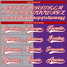 Laden Sie das Bild in den Galerie-Viewer, Custom Purple Red Gray-White Split Fashion Hockey Lace Neck Jersey