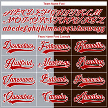 Laden Sie das Bild in den Galerie-Viewer, Custom Brown Red Gray-White Split Fashion Hockey Lace Neck Jersey