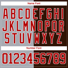 Laden Sie das Bild in den Galerie-Viewer, Custom Brown Red Gray-White Split Fashion Hockey Lace Neck Jersey