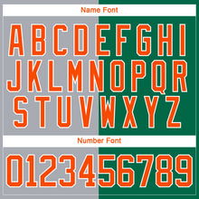 Charger l'image dans la galerie, Custom Kelly Green Orange Gray-White Split Fashion Hockey Lace Neck Jersey