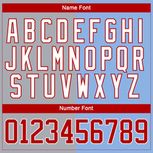 Load image into Gallery viewer, Custom Light Blue Red Gray-White Split Fashion Hockey Lace Neck Jersey