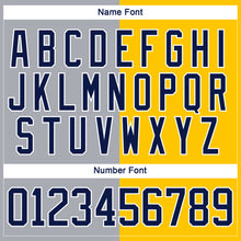 Charger l'image dans la galerie, Custom Yellow Navy Gray-White Split Fashion Hockey Lace Neck Jersey