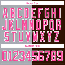 Laden Sie das Bild in den Galerie-Viewer, Custom Brown Pink Gray-White Split Fashion Hockey Lace Neck Jersey