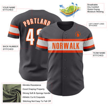 Загрузить изображение в средство просмотра галереи, Custom Steel Gray White-Orange Authentic Baseball Jersey