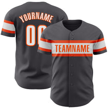 Загрузить изображение в средство просмотра галереи, Custom Steel Gray White-Orange Authentic Baseball Jersey