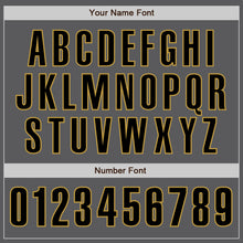 Laden Sie das Bild in den Galerie-Viewer, Custom Steel Gray Black-Old Gold Authentic Baseball Jersey