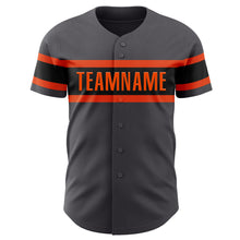 Laden Sie das Bild in den Galerie-Viewer, Custom Steel Gray Black-Orange Authentic Baseball Jersey