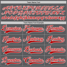 Charger l'image dans la galerie, Custom Steel Gray Red-White Hockey Lace Neck Jersey