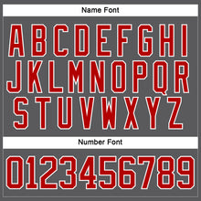 Charger l'image dans la galerie, Custom Steel Gray Red-White Hockey Lace Neck Jersey