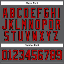 Charger l'image dans la galerie, Custom Steel Gray Red-Black Hockey Lace Neck Jersey