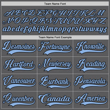 Charger l'image dans la galerie, Custom Steel Gray Light Blue-Black Hockey Lace Neck Jersey
