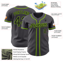 Laden Sie das Bild in den Galerie-Viewer, Custom Steel Gray Black-Neon Green Authentic Baseball Jersey