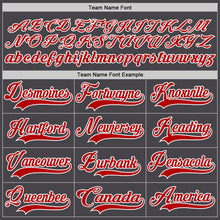 Laden Sie das Bild in den Galerie-Viewer, Custom Steel Gray Red-White Hockey Jersey