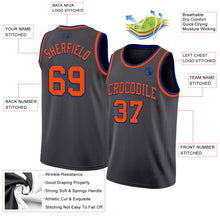 Загрузить изображение в средство просмотра галереи, Custom Steel Gray Orange-Royal Authentic Basketball Jersey