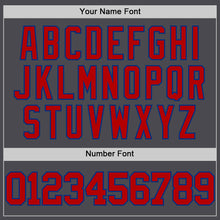 Charger l'image dans la galerie, Custom Steel Gray Red-Royal Authentic Basketball Jersey