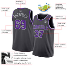 Charger l'image dans la galerie, Custom Steel Gray Purple-Gray Authentic Basketball Jersey