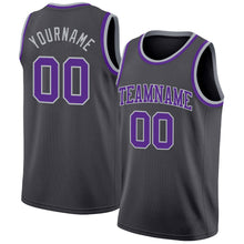 Charger l'image dans la galerie, Custom Steel Gray Purple-Gray Authentic Basketball Jersey