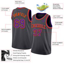 Charger l'image dans la galerie, Custom Steel Gray Purple-Orange Authentic Basketball Jersey