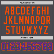 Charger l'image dans la galerie, Custom Steel Gray Purple-Orange Authentic Basketball Jersey