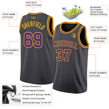 Charger l'image dans la galerie, Custom Steel Gray Purple-Gold Authentic Basketball Jersey
