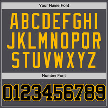 Laden Sie das Bild in den Galerie-Viewer, Custom Steel Gray Black-Gold Authentic Basketball Jersey