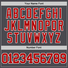 Charger l'image dans la galerie, Custom Steel Gray Red-White Authentic Basketball Jersey