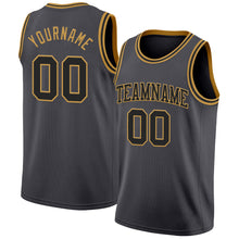 Charger l'image dans la galerie, Custom Steel Gray Black-Old Gold Authentic Basketball Jersey