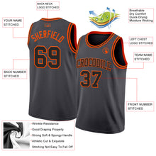 Charger l'image dans la galerie, Custom Steel Gray Black-Orange Authentic Basketball Jersey