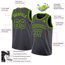 Charger l'image dans la galerie, Custom Steel Gray Neon Green Authentic Basketball Jersey