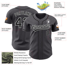 Загрузить изображение в средство просмотра галереи, Custom Steel Gray Black-White Authentic Baseball Jersey