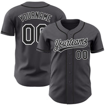 Загрузить изображение в средство просмотра галереи, Custom Steel Gray Black-White Authentic Baseball Jersey